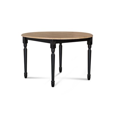 Table extensible ronde bois D115 avec 1 allonge et pieds tournés - VICTORIA HELLIN, DEPUIS 1862