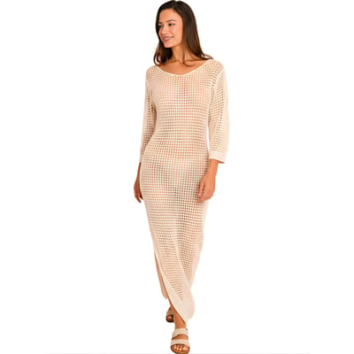 Robe de plage longue ajourée manches longues SELMARK MARE