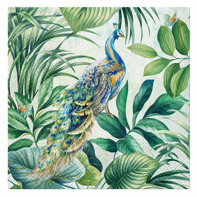 Lot de 20 serviettes en papier Paon majestueux DOUCEUR D'INTÉRIEUR