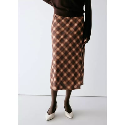 Jupe midi carreaux MANGO