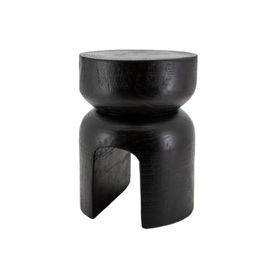 Tabouret en bois paulownia Molaire noir AUBRY GASPARD