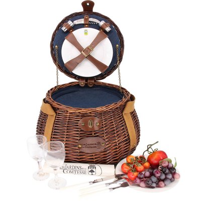 Panier pique-nique rond Tuileries 2 pers LES JARDINS DE LA COMTESSE