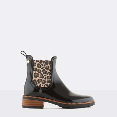 Boots noirs avec élastique motif animal vegan MARTHE LEMON JELLY
