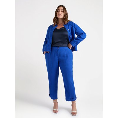 Veste en lin avec poches sur le devant et boutons, doublure intérieure à imprimé cachemire style bandana FIORELLA RUBINO