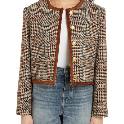 Tweed-Jacke mit langen Ärmeln, Wolle TOMMY HILFIGER