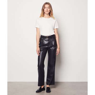 Pantalon simili cuir flare hot sale