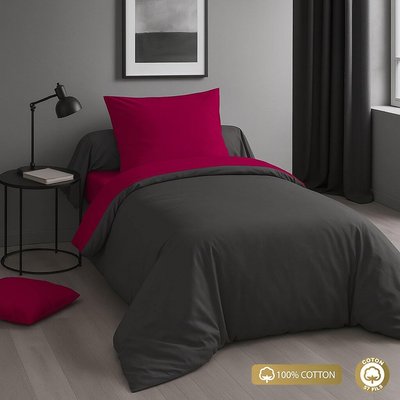 Parure housse de couette imprimée avec taie(s) coton, bicolore, Meno C DESIGN HOME TEXTILE