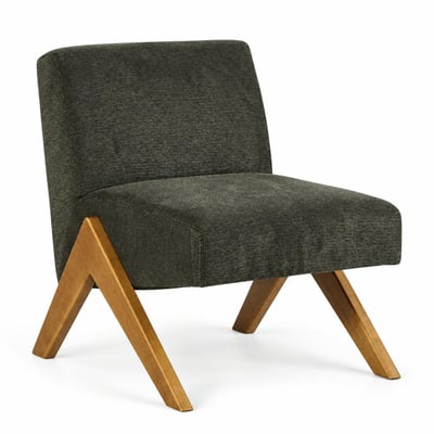 Fauteuil de salon bois et velours SOHO PIER IMPORT