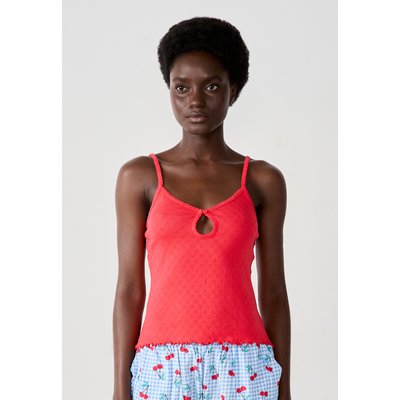 Débardeur en coton en pointelle imprimé cerises CHERRY ETAM