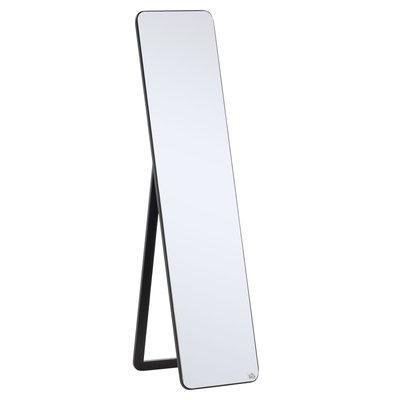 Miroir sur pied et mural rectangulaire verre MDF bois HOMCOM