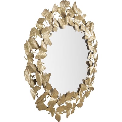 Miroir rond décor feuillage sculpté GLAM RECOLLECTION