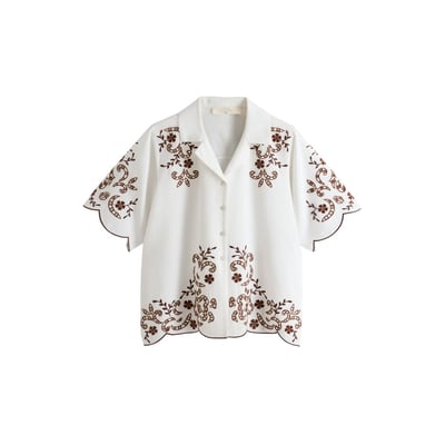 Chemise brodée à manches courtes NEXT