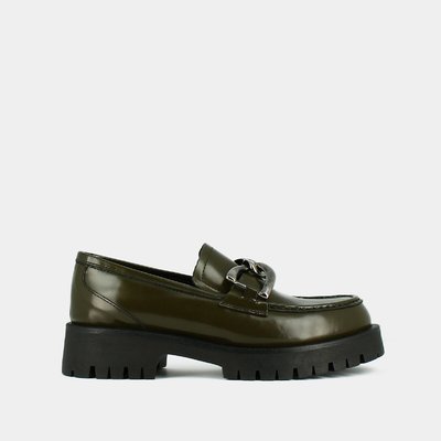 Mocassins chunky en cuir glacé Rose JONAK