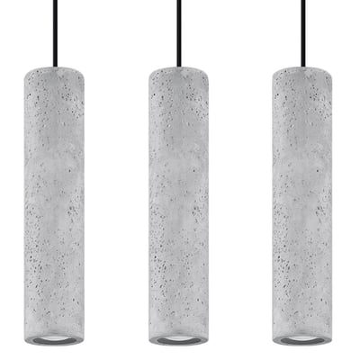 Suspension Béton Gris GU10 3 Luvo EDEN