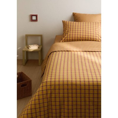 Housse de couette enfant percale de coton réversible carreaux lit 90 cm MANGO HOME