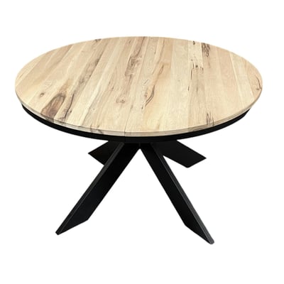 Table ronde extensible en chêne, pied mikado métal PALERME PIER IMPORT