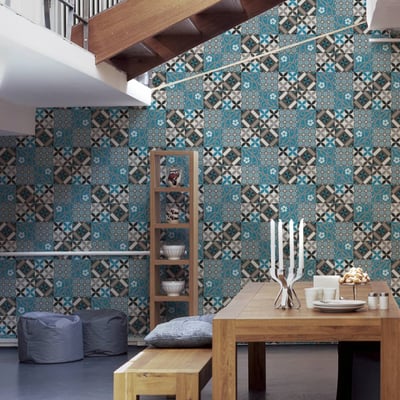 Papier peint  - Effet mosaïque colorée HOME MAISON