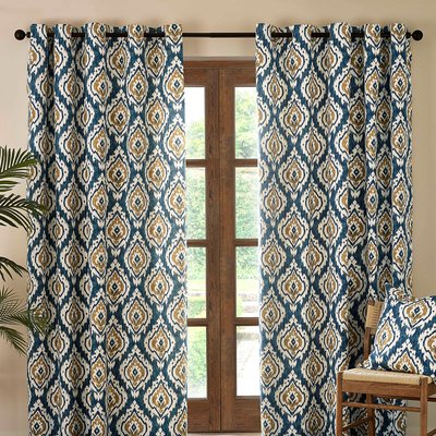 Suri Geo Lined Eyelet Curtains PINEAPPLE ELEPHANT