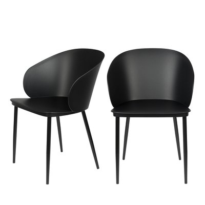 Lot de 2 chaises en résine et métal- GIGI DRAWER