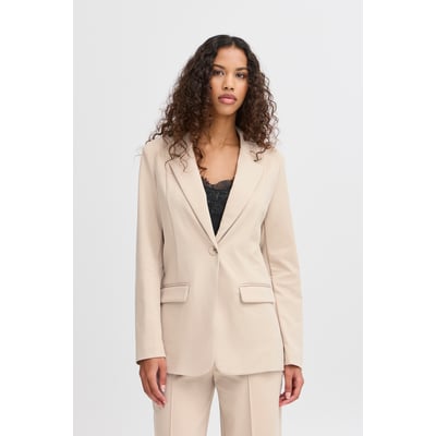 Blazer coupe droite, manches longues, col tailleur ICHI