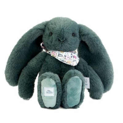 Peluche Lapin Fleurette vert 25 cm DOUDOU ET COMPAGNIE