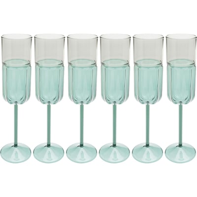 Lot de 6 flûtes à champagne, DUETTO KARE DESIGN