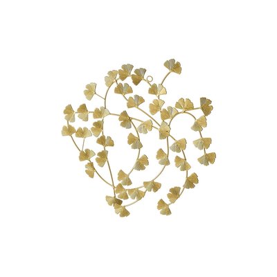 Décoration Murale Ronde Feuilles en Métal Doré - 48x51cm WADIGA