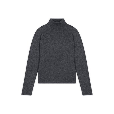 AVA pull col roulé anthracite chiné en cachemire JUST CASHMERE