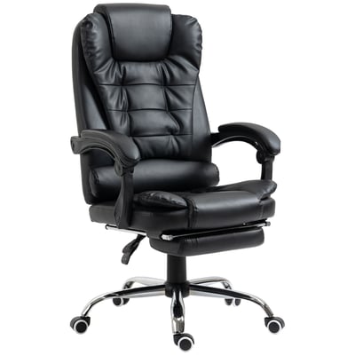 Fauteuil De Bureau Manager Inclinable Avec Repose-pied Noir HOMCOM