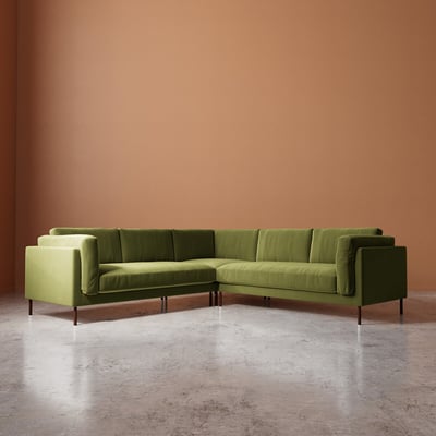 Munich Easy Velvet Corner Sofa SWOON