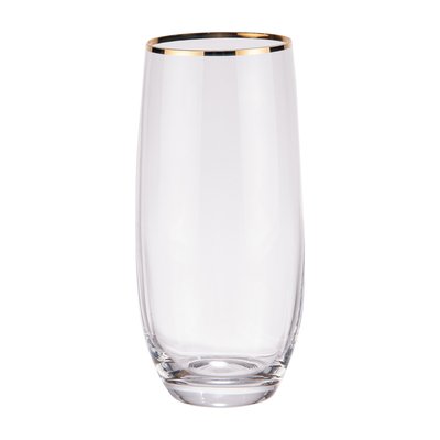 Boite de 6 gobelets hauts   filet or 35 cl-WATERFALL TABLE PASSION
