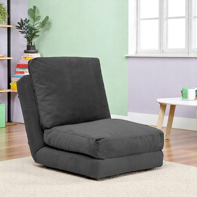 Fauteuil convertible gris foncé - tissu MODI PIER IMPORT