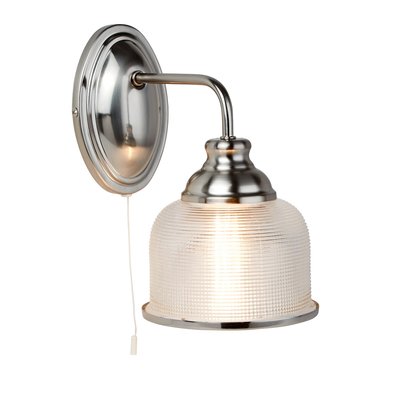 Antique Style Satin Silver and Halophane Glass Wall Light SO'HOME