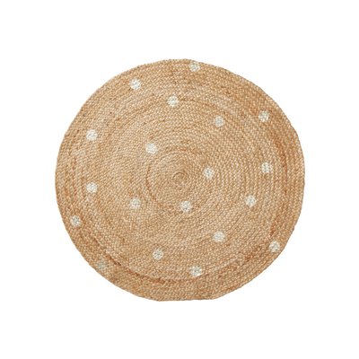 Tapis rond en jute à pois dorés VERTBAUDET