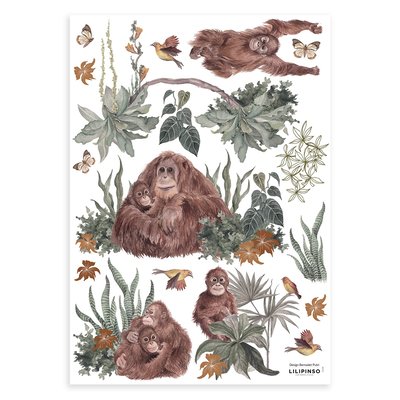Stickers muraux les orangs-outans UTAN LILIPINSO