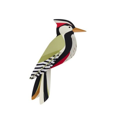 Oiseau décoratif carton pivert  Woodpecker STUDIO ROOF