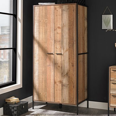 Industrial Style Oak Effect 2 Door Wardrobe SO'HOME