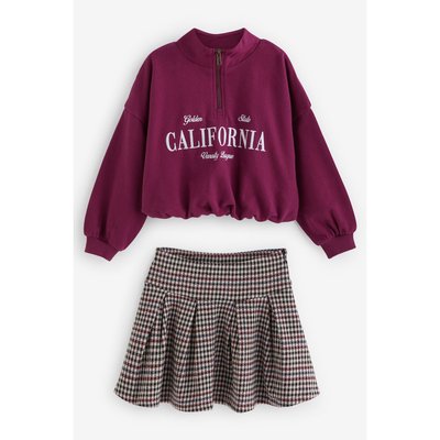 Jupe sweat universitaire ourlet boule NEXT