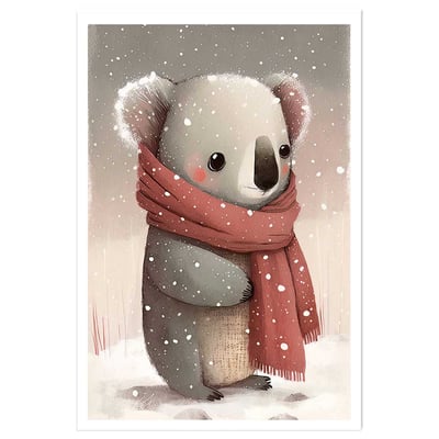 Affiche enfant koala sous la neige HEXOA