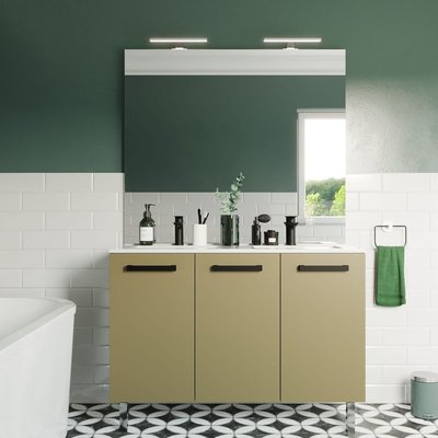 Meuble salle de bain double vasque 3 portes + miroir - CHELSEA HOMIFAB