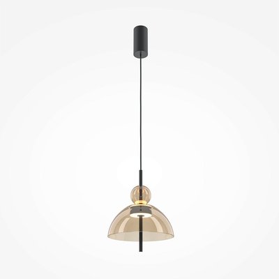 Suspension LED moderne - verre ambré silhouette ronde NORA PIER IMPORT