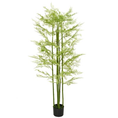 Plante artificielle aspect haute fougère H. 155 cm 28 feuilles pot lichen HOMCOM
