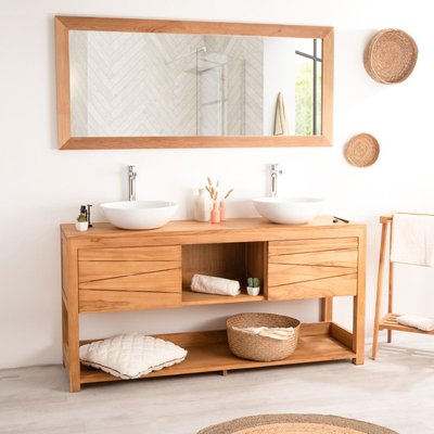 Meuble en teck rectangle sous vasque 160cm Cosy WANDA COLLECTION