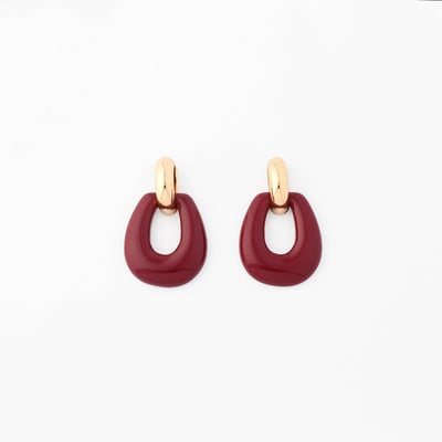 Boucles d'oreilles vintage en résine bordeaux BALABOOSTE