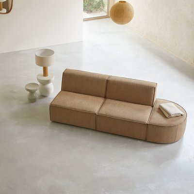Banquette modulable en tissu camel, 2 places DARIO TIKAMOON