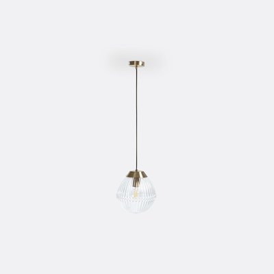 Suspension laiton et verre strié Ø26 cm, Ari LA REDOUTE INTERIEURS
