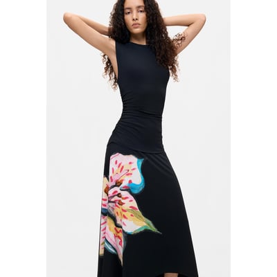Robe asymétrique à fleurs DESIGUAL