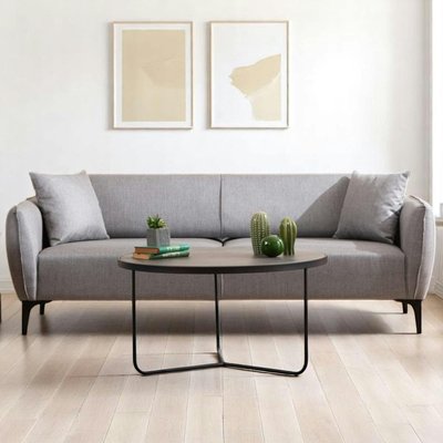 Canapé 2 places gris clair - couture déco VILNIUS PIER IMPORT