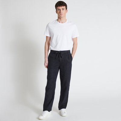 Pantalon élastiqué en lin MONOPRIX