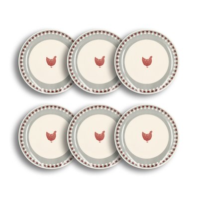 Lot de 6 assiettes plates en grès 26cm, GALLINA NOVASTYL